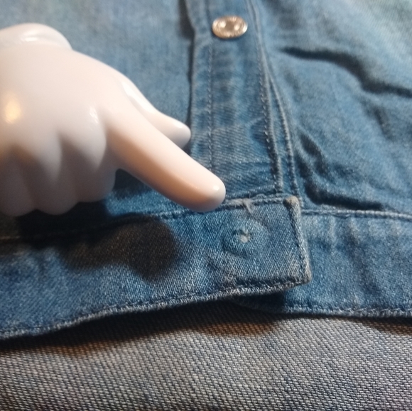 Black Orchid Los Angeles Denim Snap Button Long Sleeve Up Shirt Small New Flaw - Picture 7 of 7